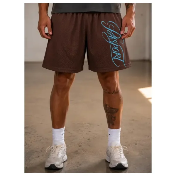 CURSIVE MESH SHORTS BROWN
