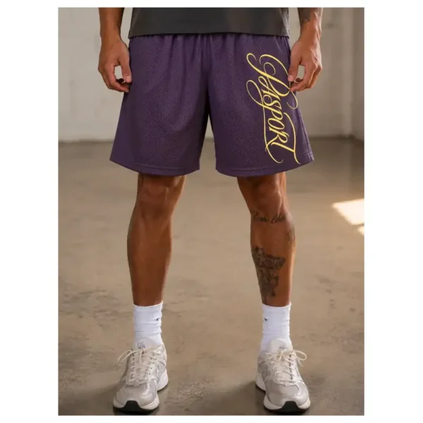 CURSIVE MESH SHORTS PURPLE