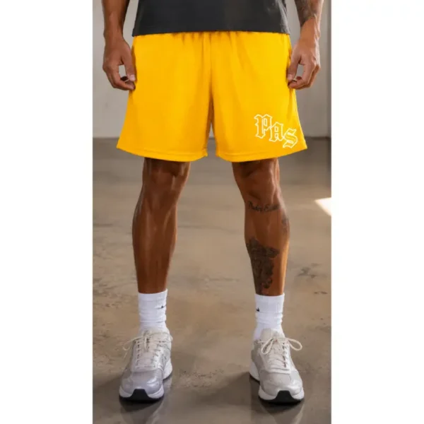 MUSTARD MESH SHORTS